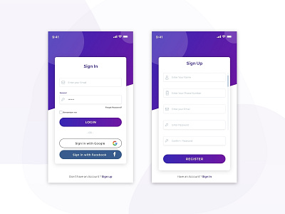 Login screen UI Design by Krunal Ramoliya on Dribbble