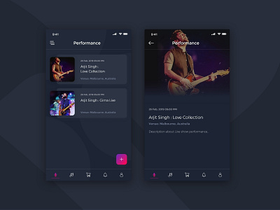 Music App UI UX Design - Live Performance