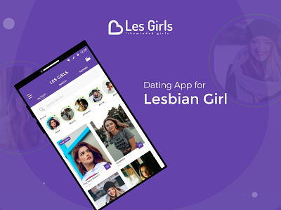 Dating App for Lesbian Girl android application apps branding creativity dating dating app dating girl design illustration india logo mockup typography ui ux