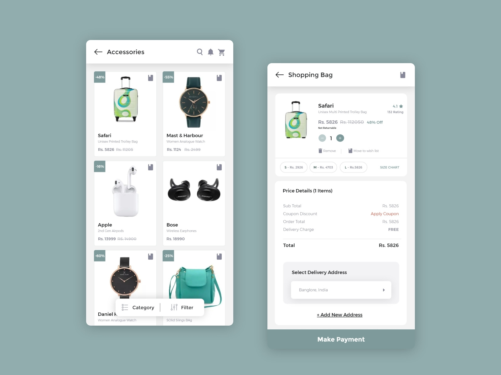Shopping App UI design by Krunal Ramoliya on Dribbble
