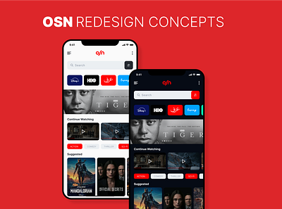 OSN redesign concept movies osn red streaming app ui uidesign ux uxdesign uxui