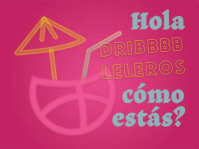 Dribbble, thank you! ⚡ dribbble hello illustration neon thank summer you