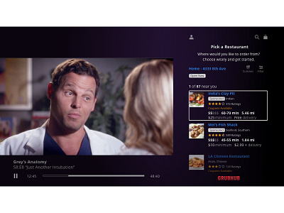 Select restaurant food ott roku ux