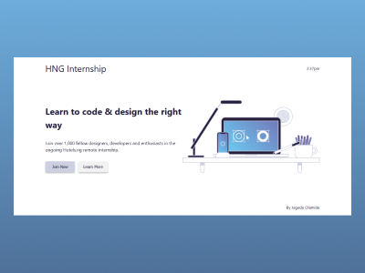 HNGInternship design light landing page minimal minimalist uiux