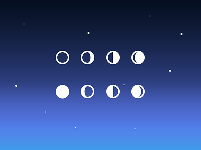 Simple Moon Phase Icons (PSD) icon material design material design icons moon moon phase night psd space
