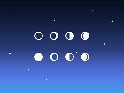 Simple Moon Phase Icons (PSD)