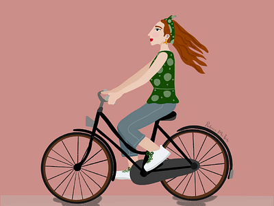 Biking While Stressed animation biking character animation character design digital art digital illustration illustration illustration art procreate relax stress