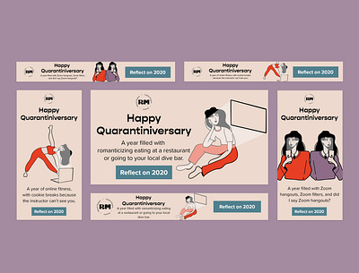 "Happy" One Year in Quarantine advertisement design advertisements branding branding illustration character design digital ads digital art flat illustrator photoshop