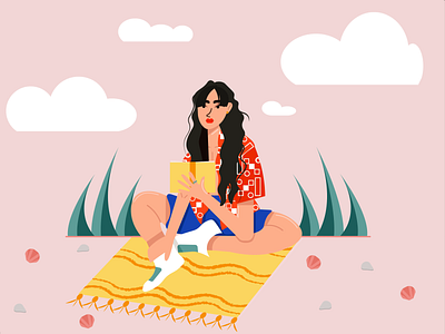 Beach Read after effects beach read book character design digital illustration digitalart illustration illustrator summer