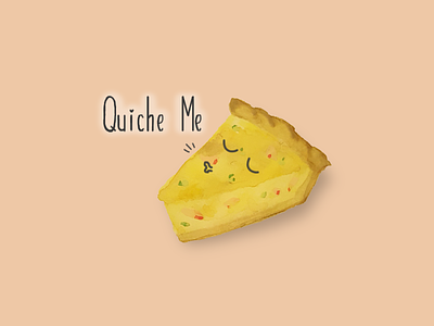 Quiche Me art by hand digital food illustration orange type type creation watercolor