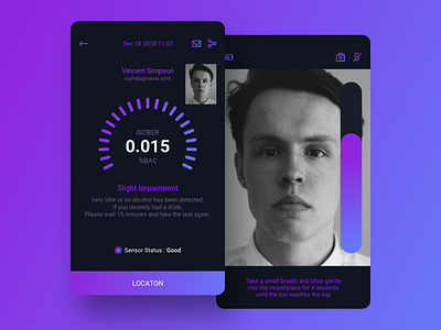 Sobriety Test App app design ui ux