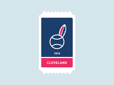 Cleveland Indians ball baseball blue cleveland feather icon indian logo mlb red sports ticket
