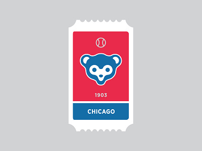 Chicago Cubs ball baseball bear blue chicago cubs icon logo mlb red sports ticket