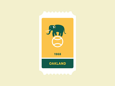 Oakland Athletics athletics ball baseball elephant green icon logo mlb oakland sports ticket yellow