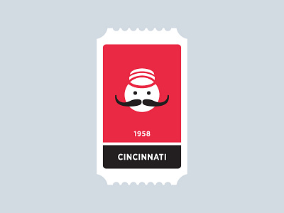 Cincinnati Reds ball baseball black cincinnati hat icon logo mlb moustache red reds sports ticket