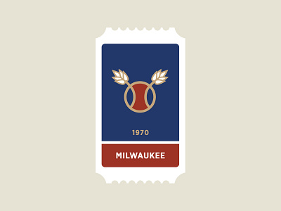 Milwaukee Brewers ball baseball blue brewers gold icon logo milwaukee mlb red sports ticket wheat