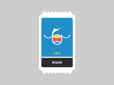 Miami Marlins ball baseball black blue fish icon logo marlins miami mlb ocean sports sunrise sunset ticket water waves