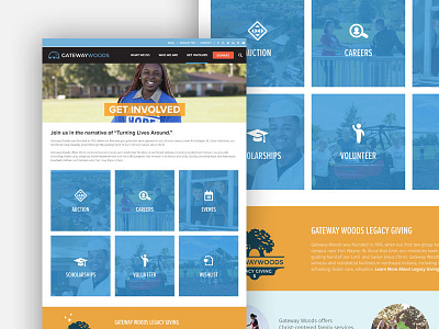 Gateway Woods Get Involved Webpage brand website gateway woods illustration landing page logo responsive design simple ui uiux web webpage website