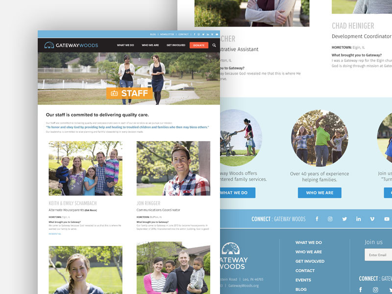 Gateway Woods Staff page by Jon Ringger on Dribbble