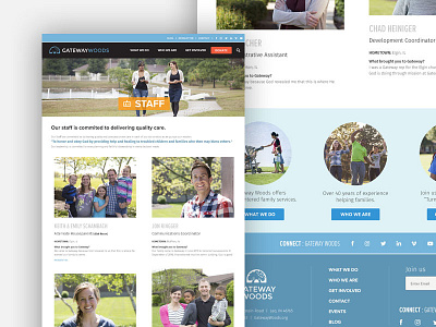 Gateway Woods Staff Webpage adoption blog gateway woods illustration logo responsive design staff ui uiux web webpage website