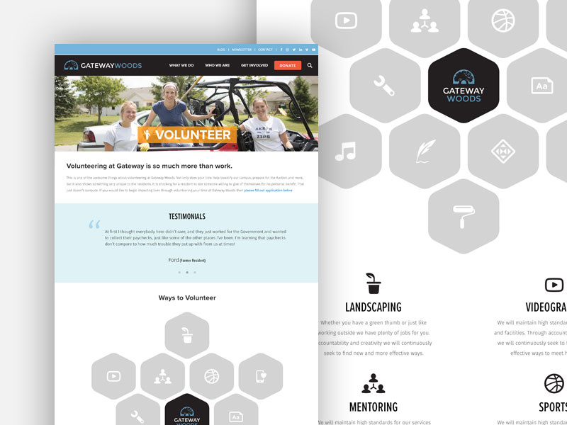 Gateway Woods Volunteer page by Jon Ringger on Dribbble