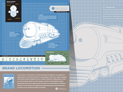 Brand Locomotion blueprint brand diagram graphic design icon illustration infographic locomotion locomotive logo poster train