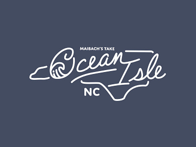 Ocean Isle beach blue blue shirt handlettering lettering north carolina ocean ocean isle script shirt state wave