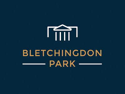 Bletchingdon Park blue building england estate flat gold house illustration logo manor mansion park