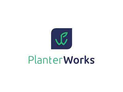 Planter Works crops farm icon leaf logo monogram planing plant planter seed symbol work