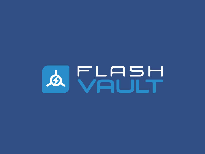 Flash Vault data money cryptocurrency crypto security safe flat lightning bolt vault flash bitcoin