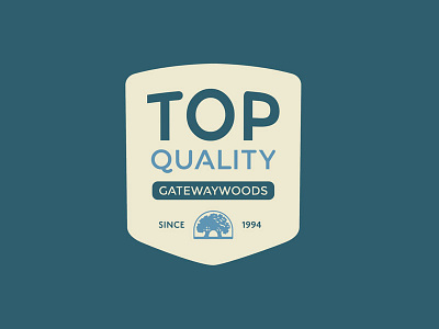 Top Quality crest design flat gateway woods landscape landscaping logo seal shield top quality tree