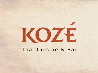 KOZE asian bar cuisine custom font food parchment restaurant thai thailand type