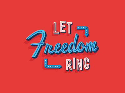 Freedom 3d freedom hashtaglettering july 4 lettering neon ring sign vector vintage