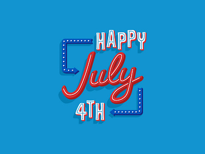 July 4th hand lettering hashtag lettering july july 4 lettering marquee neon retro sign vintage