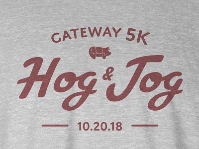 Hog & Jog Shirt 5k hand lettering hashtag lettering hog jog lettering pig race run running shirt t shirt tshirt vector