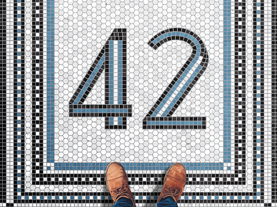 42 Fauxsaic 42 art deco fausaic fauxsaic floor ground grunge hashtag lettering lettering letters mosaic numbers shoes subway tile tiles