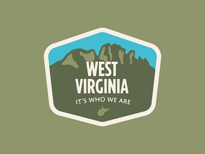 West Virginia adventure badge crest flat mountain nature park state sticker vinyl west virginia