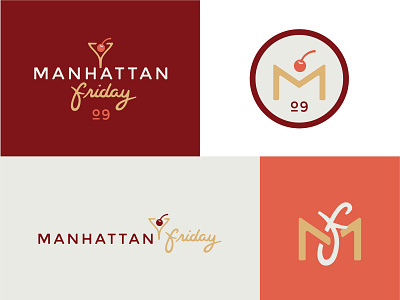 Manhattan Friday alcohol blog cherry drink friday hand lettering handtype logo manhattan martini mixed drink monogram