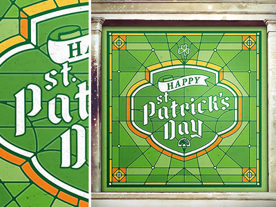 St. Patrick's Day church clover glass hand lettering hashtaglettering irish lettering lucky st patrick st patricks st patricks day stained glass window