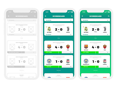 Match App Concept app football game match score soccer ui ux