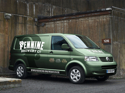 Pennine Brewery vehicle graphics brewery graphics green metallic van vehicle vw