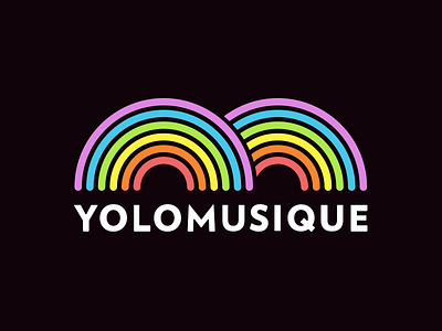 Yolomusique Logo double icon logo music musique rainbow yolo