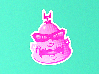 Krang human body Sticker badass face glass krang ninja sticker turtle