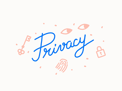 Privacy page illustration custom eyes illustration key lock privacy type