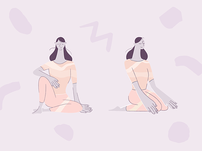 Jour Illustrations app character girl illustration logo patterns relaxing