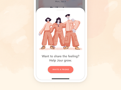 Jour Invite a friend feeling friend illustration invite modal share