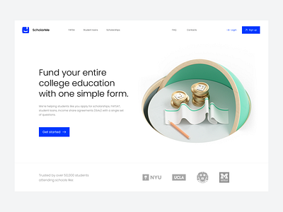 ScholarMe - Website and 3D 3d edtech education figma finance fintech webflow website