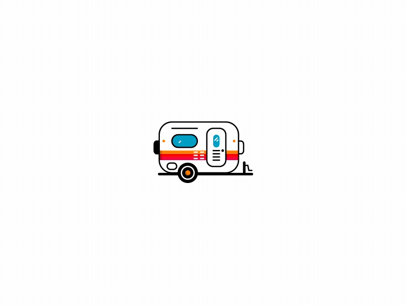 Camper adventure ae aftereffects animation camper explore icon illustration illustrator travel