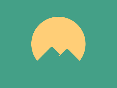 #Typehue Week 13: M flat green m minimal mountains simple sun typehue typehue week 13: m typography yellow