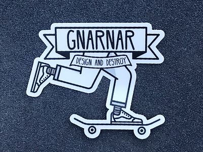 Gnarnar stickers! black and white board gnar graphic lines minimal skate skateboard sticker sticker mule stickers